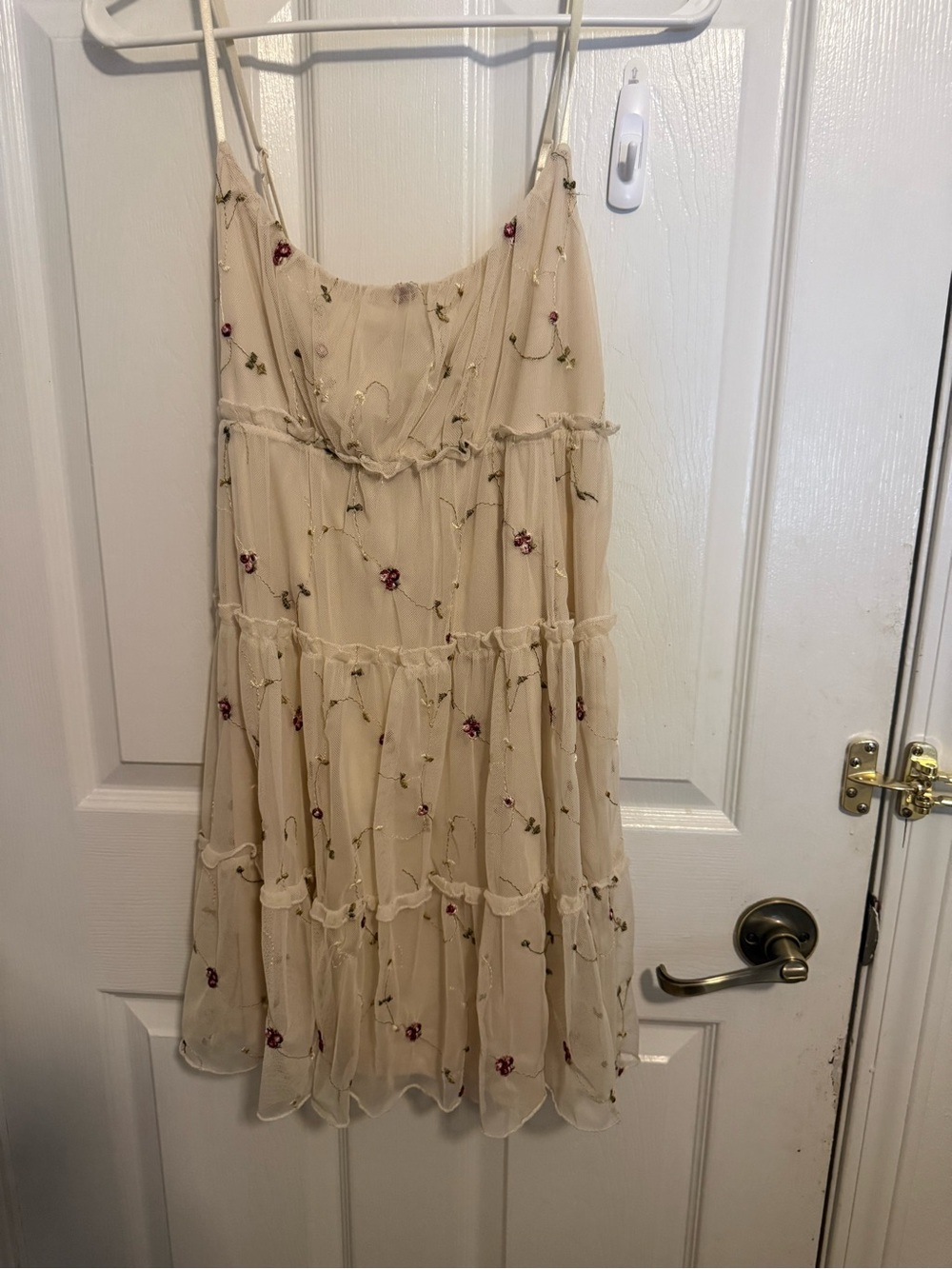 Trixxi Cream Floral Lace Overlay Dress
